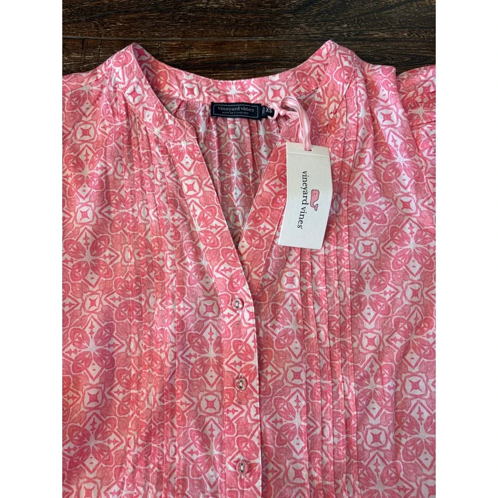 Vineyard Vines Tiered Mini Dress Womens XS Coral Pink NWT